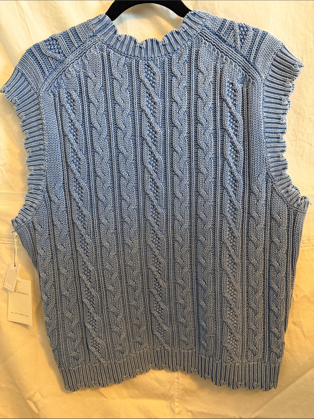 Free Assembly Women's Cable-Knit Sleeveless Sweater - Light Blue - Picture 7 of 7